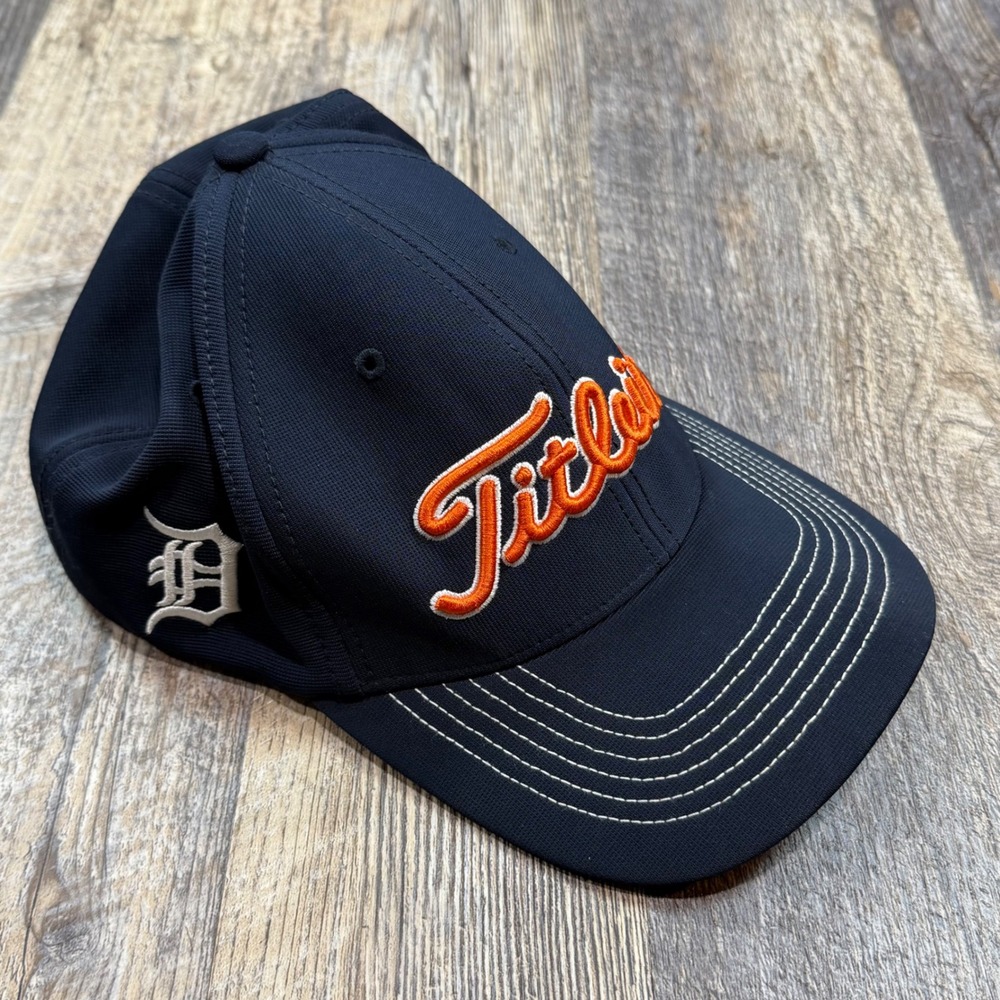 Titleist Detroit Tigers Hat Mens L-XL Navy Blue MLB Golf Baseball Cap Collab '47